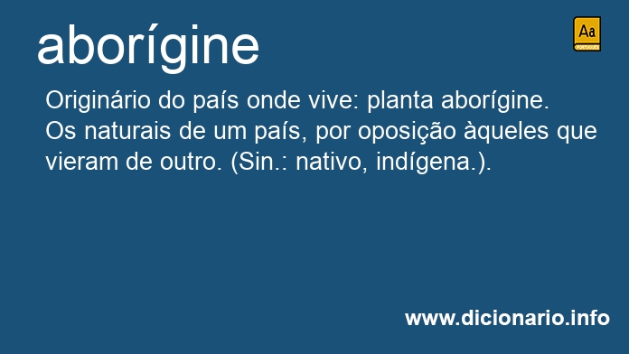 Significado de aborgine