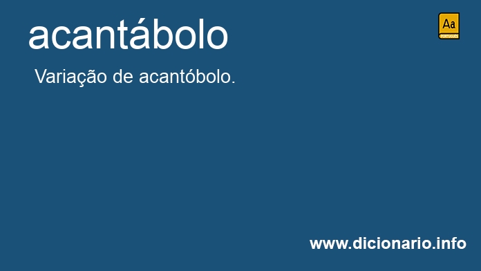 Significado de acantbolo