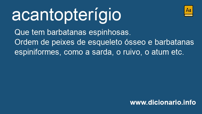 Significado de acantoptergio