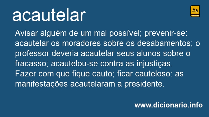 Significado de acautela