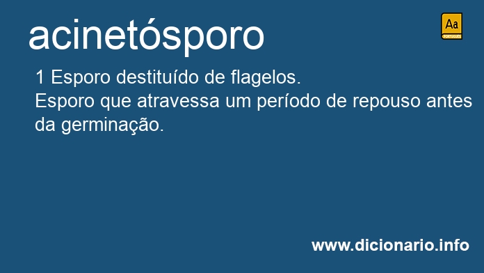 Significado de acinetsporo