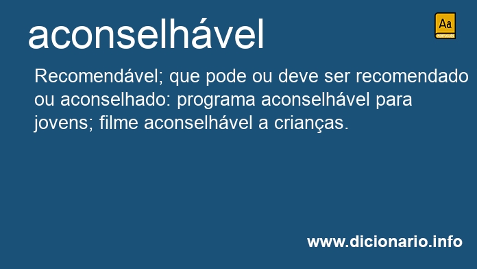 Significado de aconselhvel