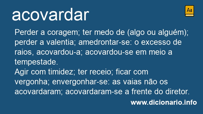 Significado de acovardara