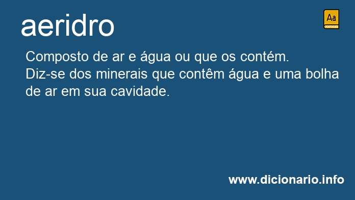 Significado de aeridro