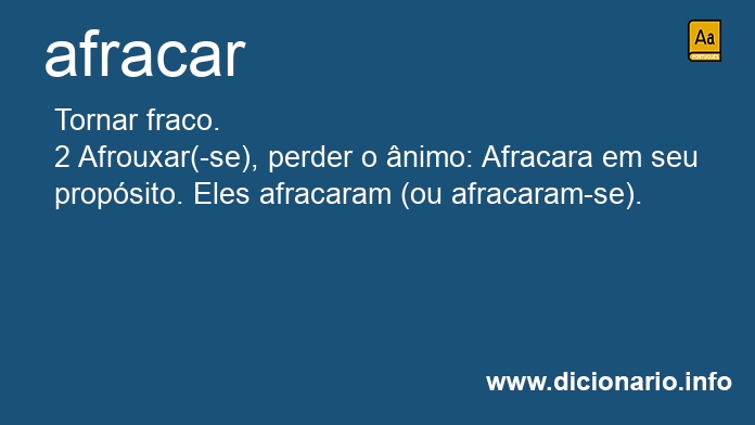 Significado de afracar