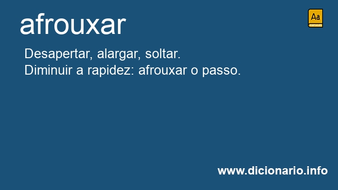 Significado de afrouxareis