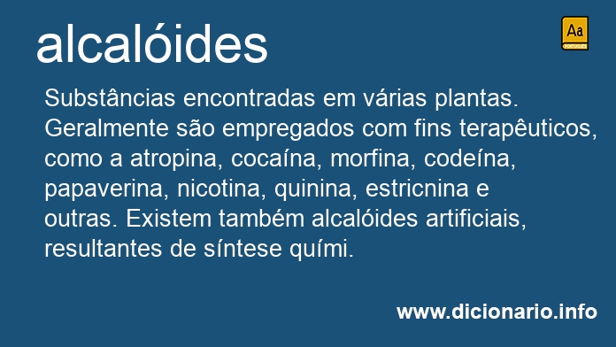 Significado de alcalides