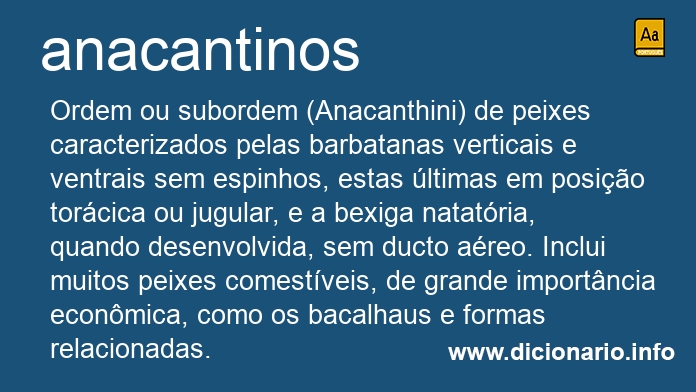 Significado de anacantinos