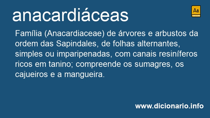 Significado de anacardiceas