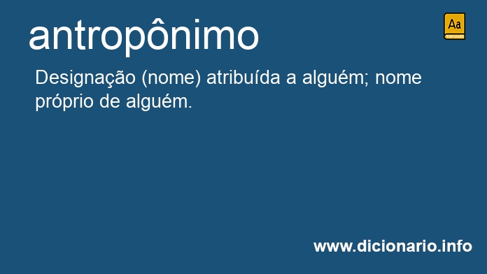 Significado de antropnimo