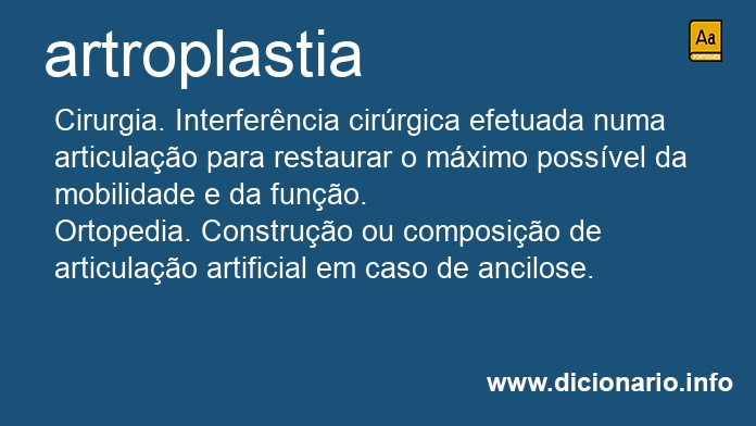 Significado de artroplastia