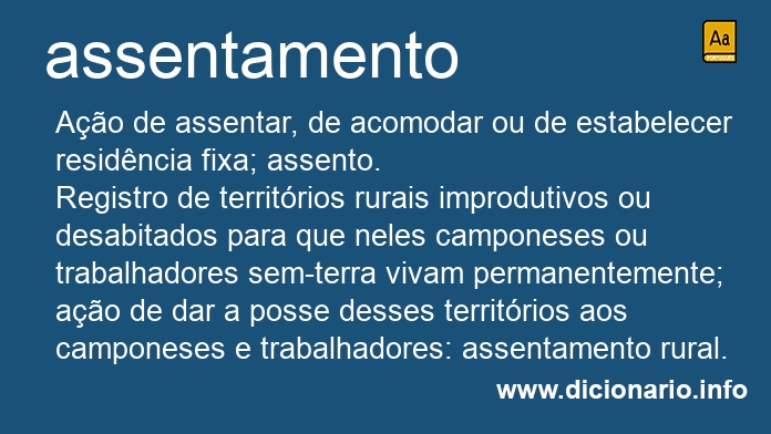 Significado de assentamentos