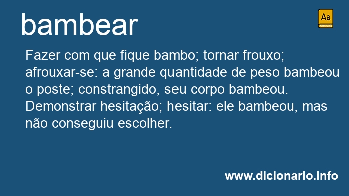 Significado de bambeai