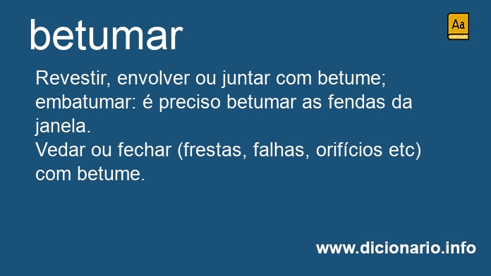 Significado de betumar