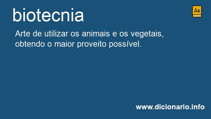 Significado de biotecnia