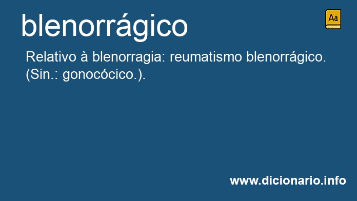 Significado de blenorrgica