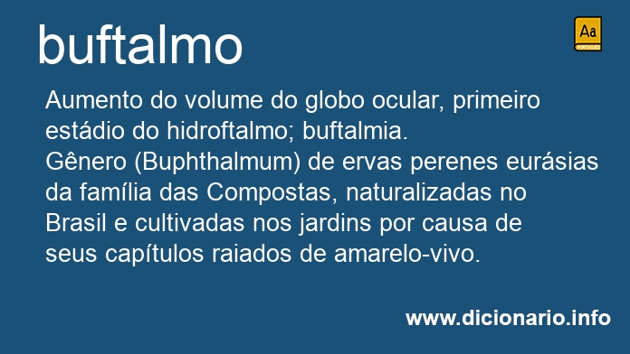 Significado de buftalmo