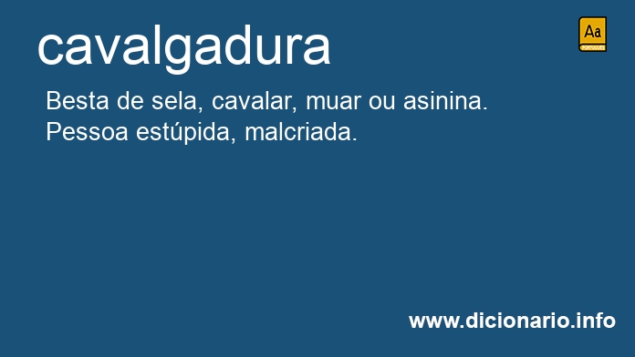 Significado de cavalgaduras