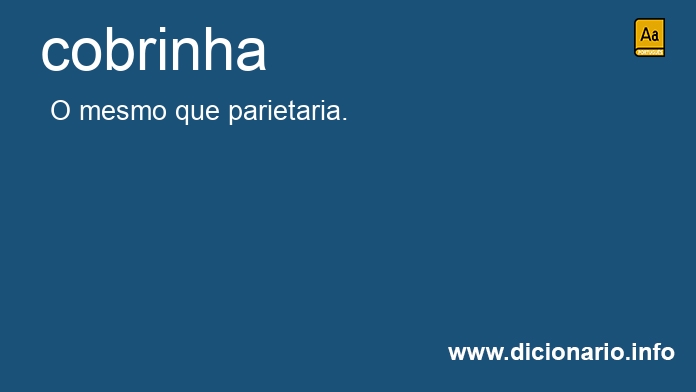 Cobrinha - Dicio, Dicionário Online de Português