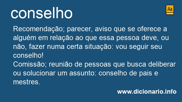 Significado de conselhos