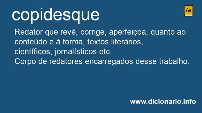 Significado de copidesque