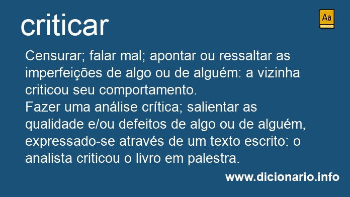 Significado de criticarei