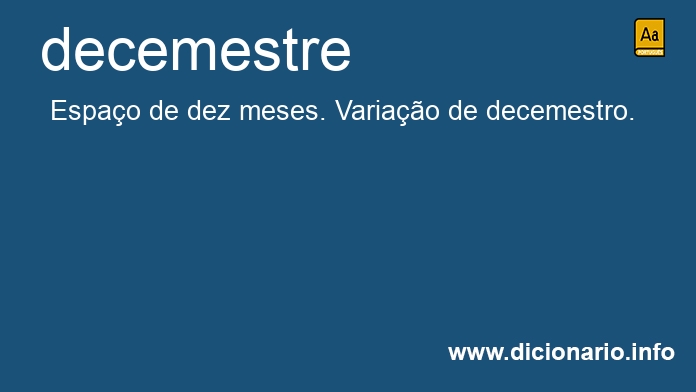 Significado de decemestre