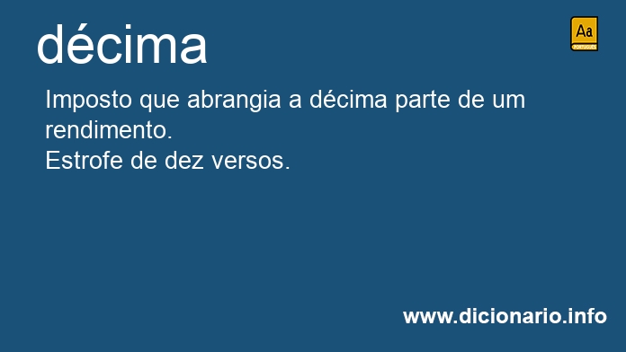 Significado de dcima