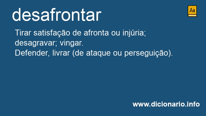 Significado de desafrontai