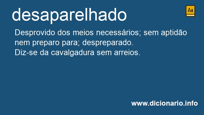 Significado de desaparelhado