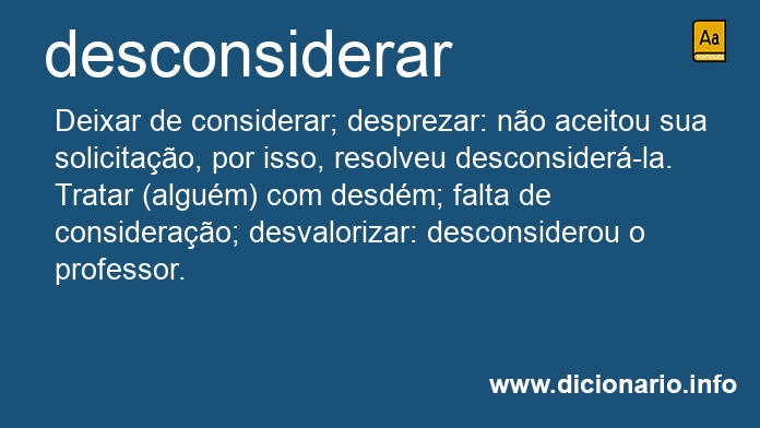 Significado de desconsidera