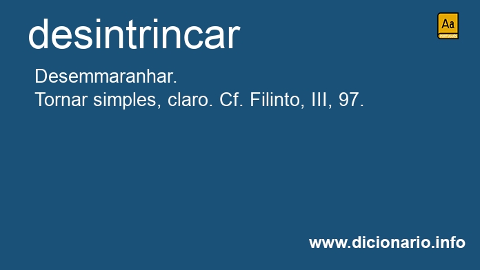 Significado de desintrincar