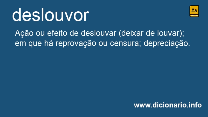 Significado de deslouvor