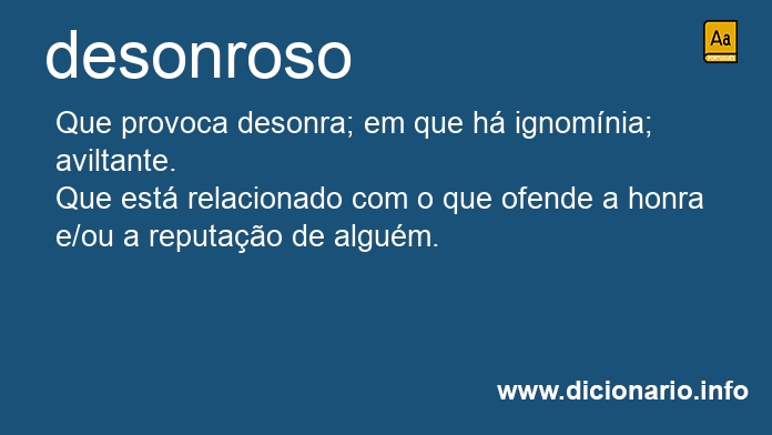 Significado de desonrosa