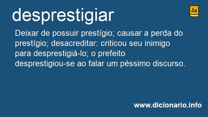 Significado de desprestigiar