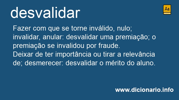 Significado de desvalidam