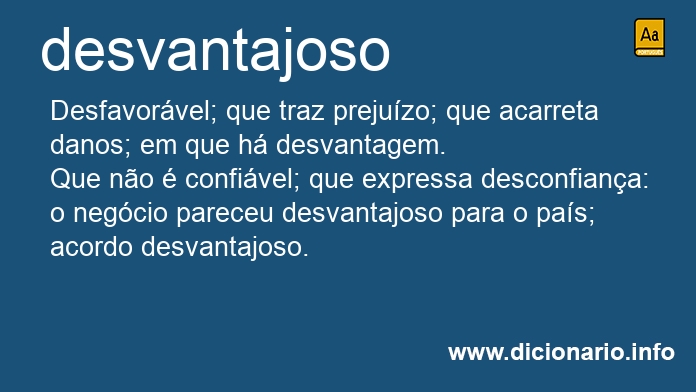 Significado de desvantajosa