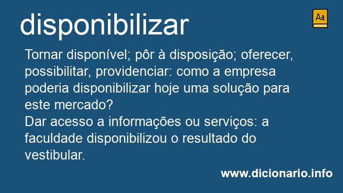 Significado de disponibilizam