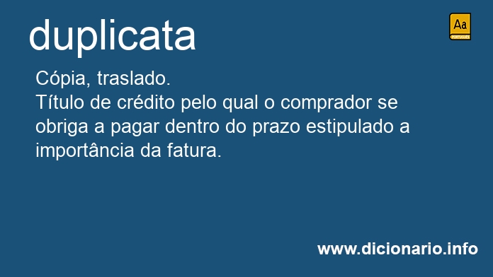 Significado de duplicata