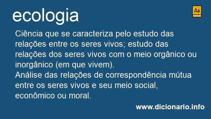 Significado de ecologia