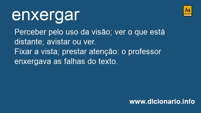 Significado de enxergavam