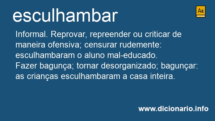 Significado de esculhambai