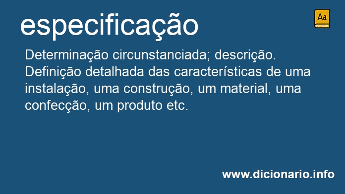 Significado de especificao