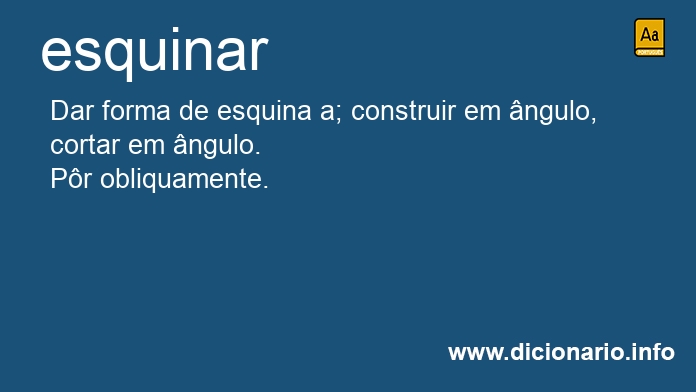 Significado de esquinaria