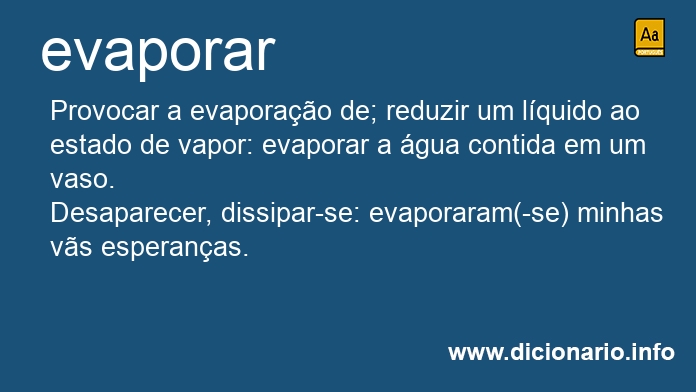 Significado de evapora