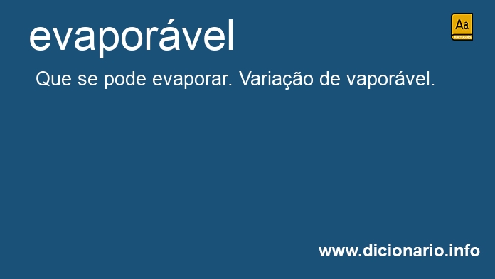 Significado de evaporvel