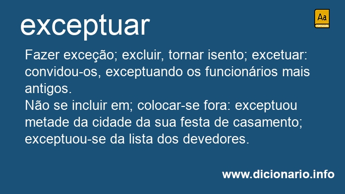 Significado de exceptuam