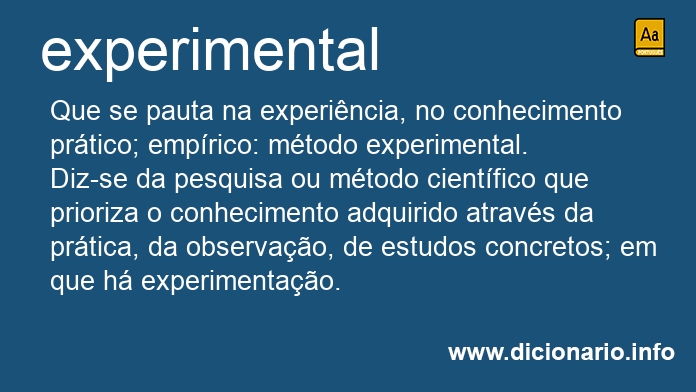 Significado de experimental