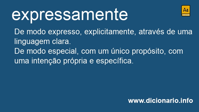 Significado de expressamente