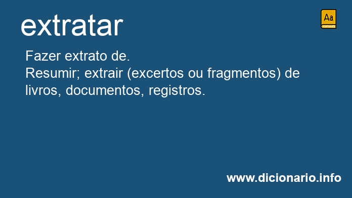 Significado de extratar